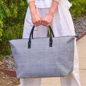 Lulu Dharma | Black Plaid Frasier Weekender Bag NEW